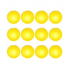 8" Paper Lantern lemon Regular Wire Value Pack (12 PCS)